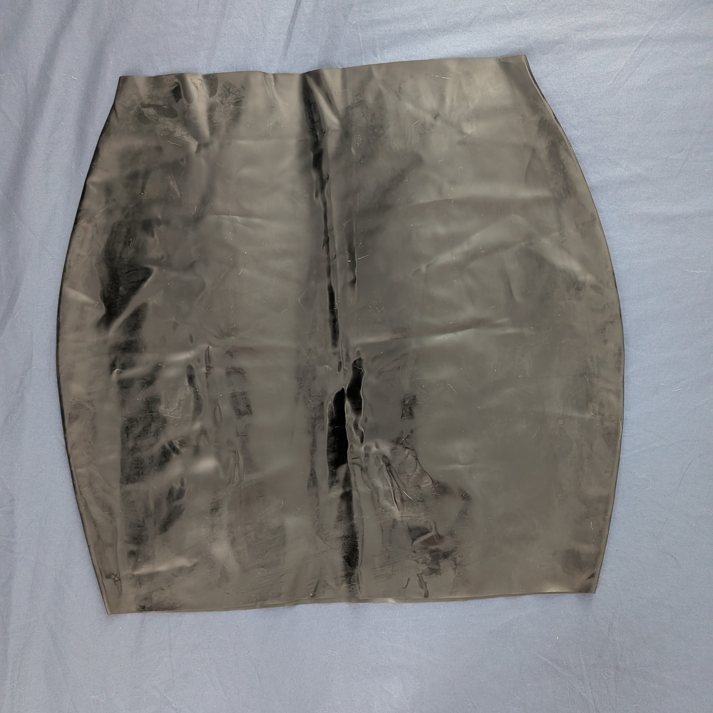 Black Latex Mini Skirt W Cutout